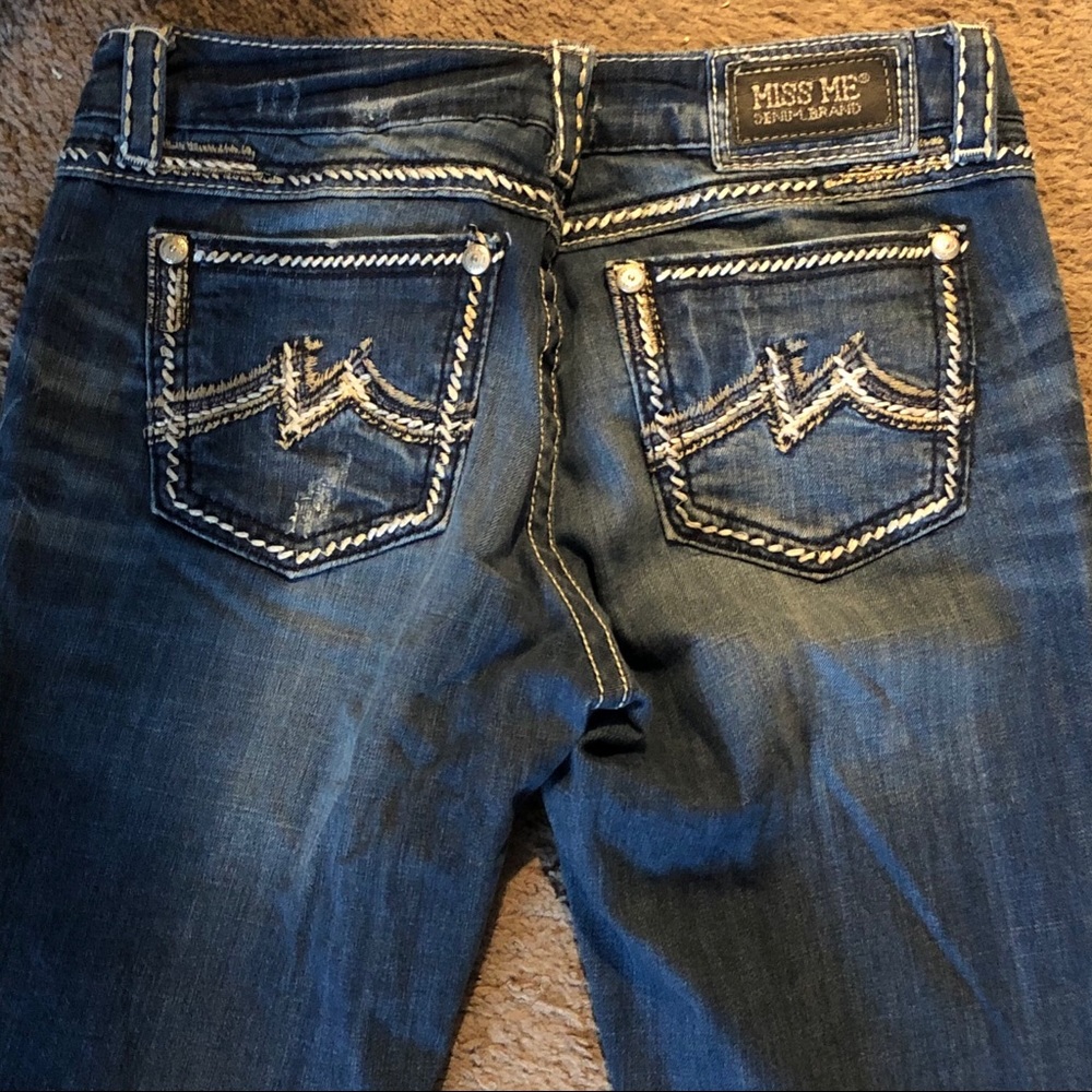 Miss Me M denim blue eans 29 white stitching